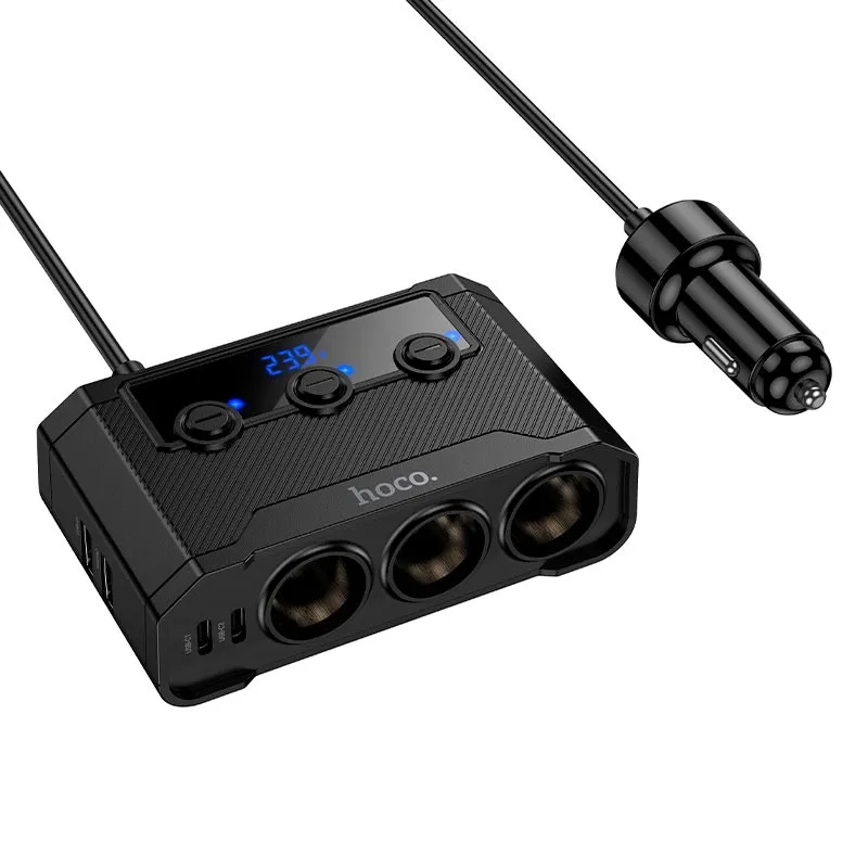 Hoco 240W Cigarette Lighter X3 Dual USB-A and Dual USB-C Car Charger Z64
