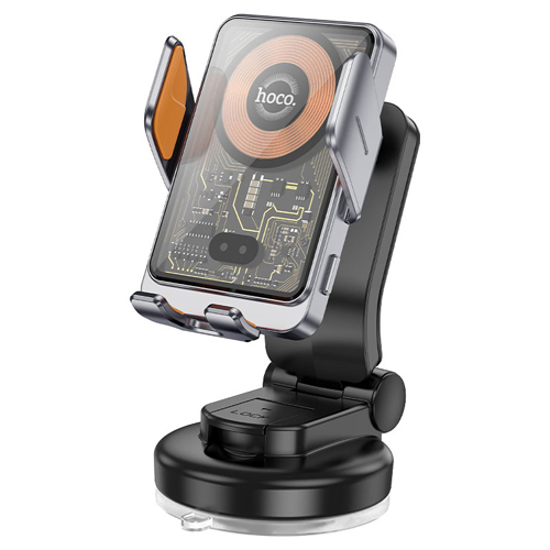 Hoco Automatic Clamping Wireless Fast Charging Car Holder for Dashboard HW8 - Black