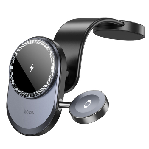 Hoco 2 in 1 Magnetic Phone & Watch Car Holder with Wireless Fast Charging HW28 - Black