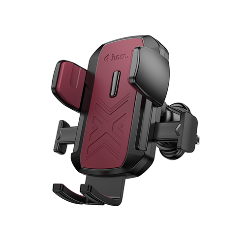 Hoco One Button Air-Outlet Phone Car Holder H64 - Black & Red