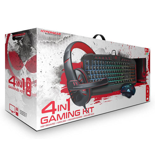 HYPERGEAR 4IN1 RGB Gaming Kit (Keyboard + Mouse + Headphones + Mouse Pad)