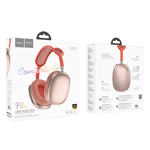 Hoco Comfortable Wireless Bluetooth Headphones W55 - Pink