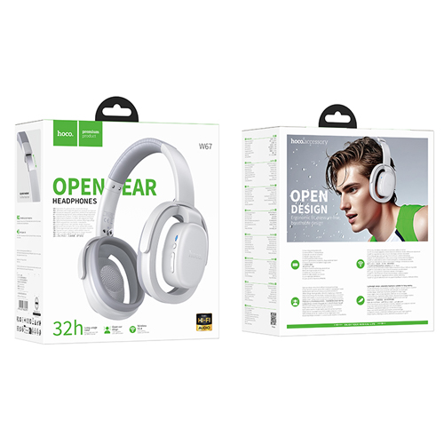 Hoco Open Ear Wireless Bluetooth Headphones W67 - Gray