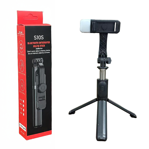 Selfie Stick Tripod S10S BT Remote, Flexible Anti Shake with LED Light