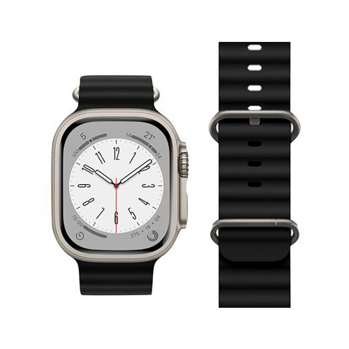 Hoco Double Silicone Strap for iWatch (42/44/45/49mm) WA12 - Black